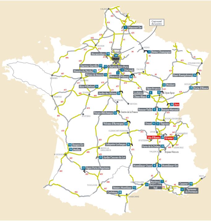 Carte du réseau autoroute